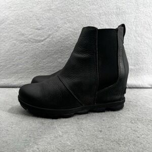 Sorel Textured Black Ankle Booties